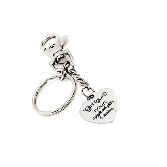 New Mom Gift, Girl A Giggle With Glitter And Sunshine Keychain, Baby Shower Gifts, Gender Reveal Gifts, New Baby Gift, Daughter Gift For Her